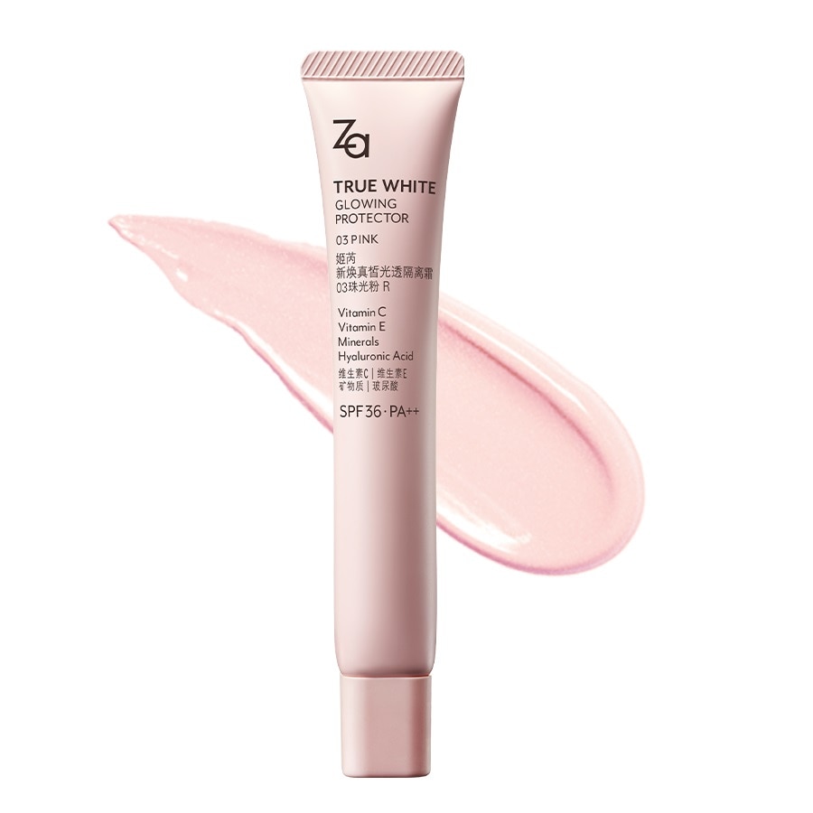 Kem Lót Nâng Tông Chống Nắng ZA True White Glowing Protector SPF36 PA++ 35g .#03 Pink
