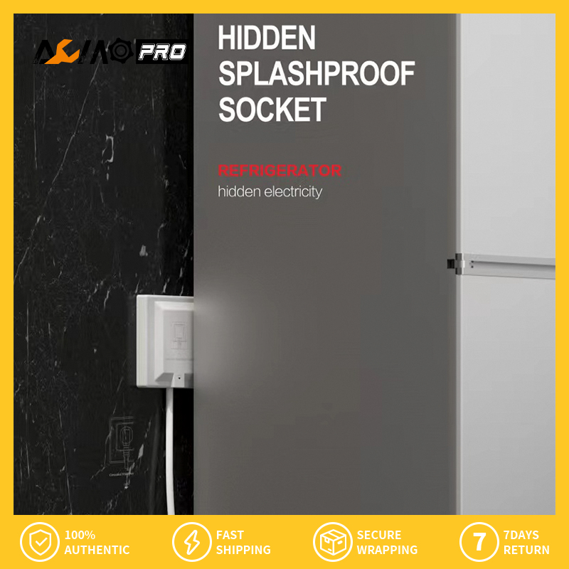 Aumopro 1PC 86 loại tường ẩn Ổ cắm ổ cắm phổ thông ổ cắm nhúng 10A/16A ổ cắm tường Bảng điều khiển Ổ cắm điện với bìa-không thấm nước Splashproof điều chỉnh độ sâu