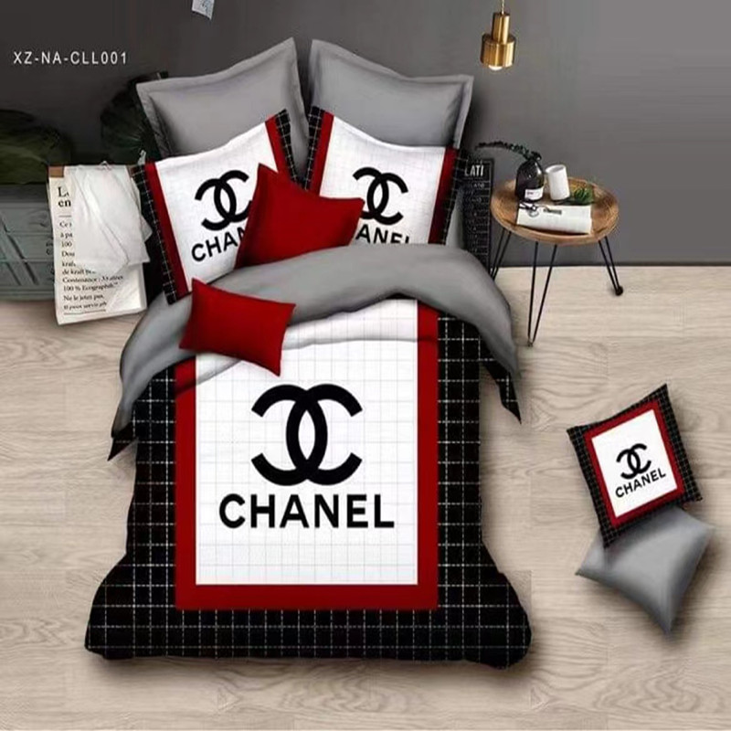 Best Chanel Mint And White With Flower Logo Bedding Set  Mugteeco