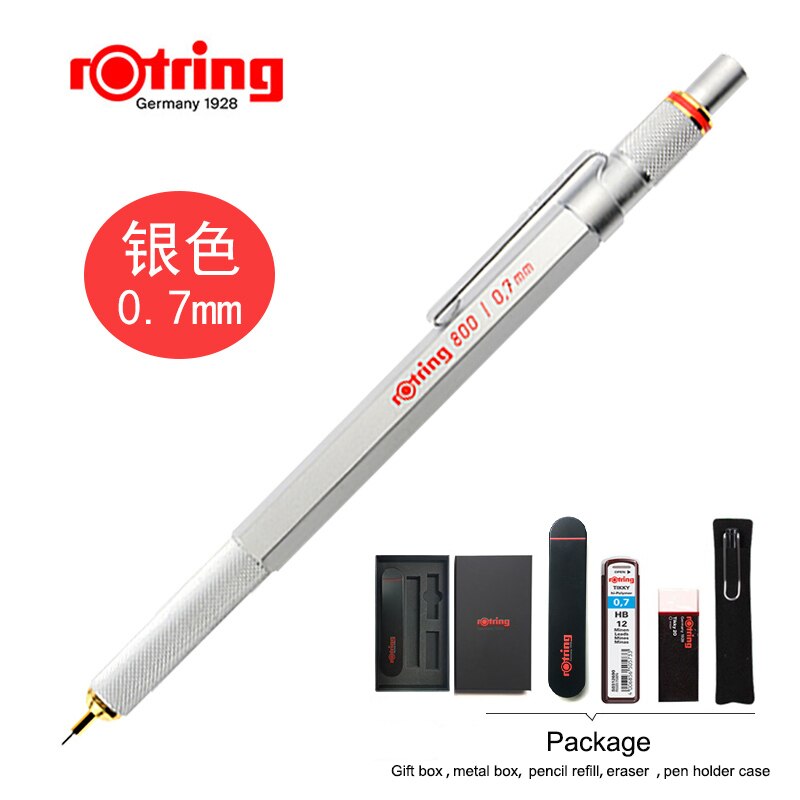 Rotring 800 Retractable Mechanical Pencil 0.5Mm Black Silver Barrel