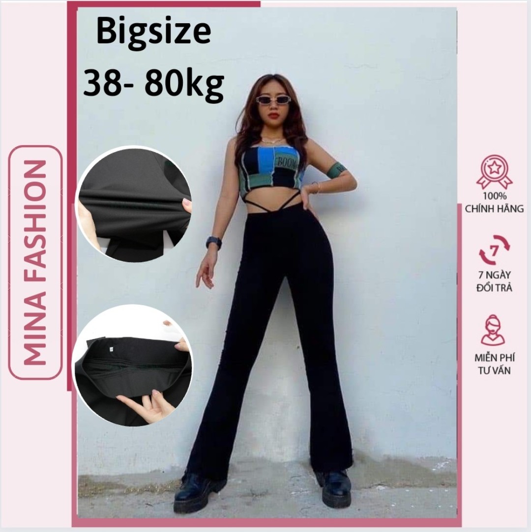 Tube pants flared elastic high-waisted legging ladies bigsize lanyard hugging waist