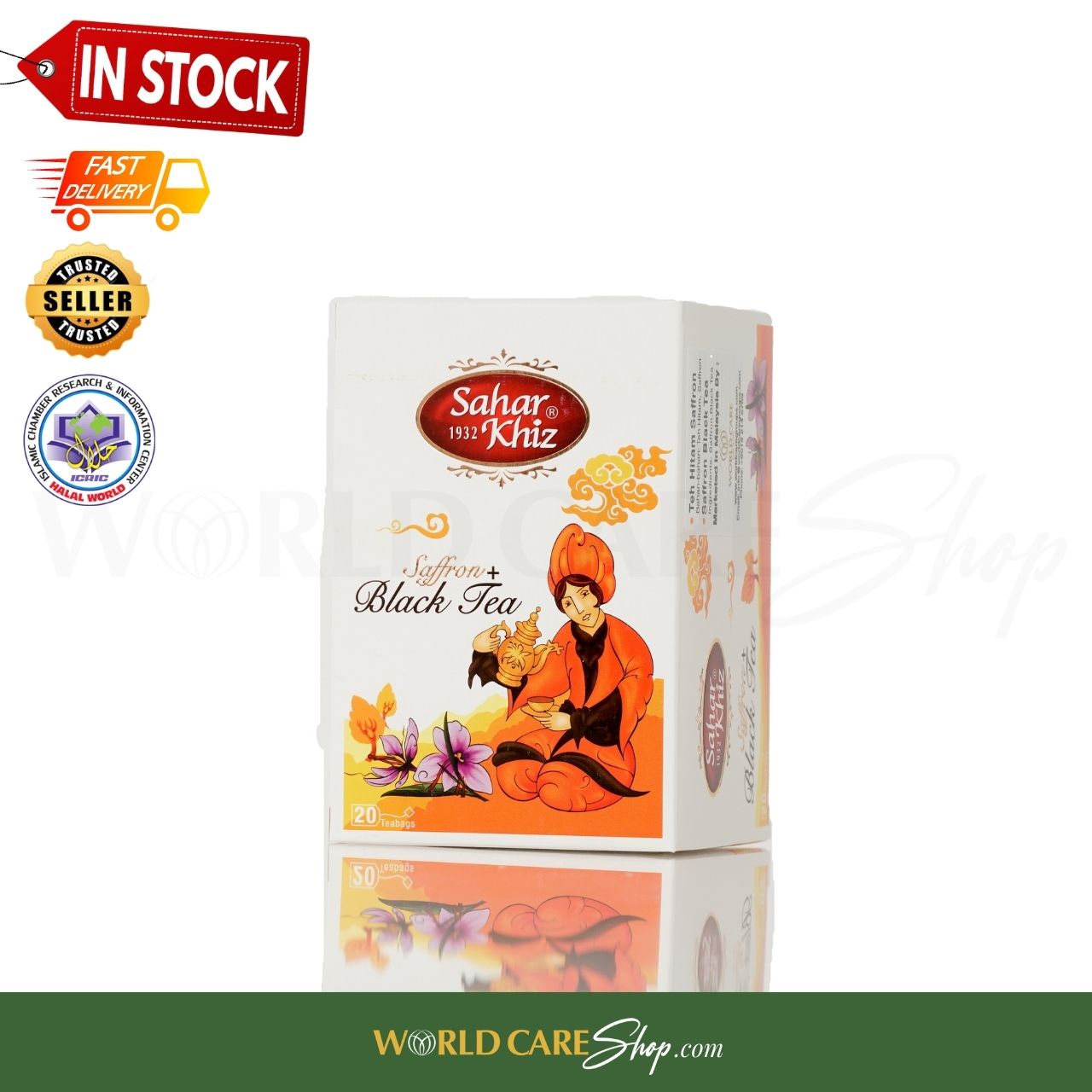 ORIGINAL SAHARKHIZ SAFFRON BLACK TEA (TEH HITAM SAFFRON ASLI) Halal