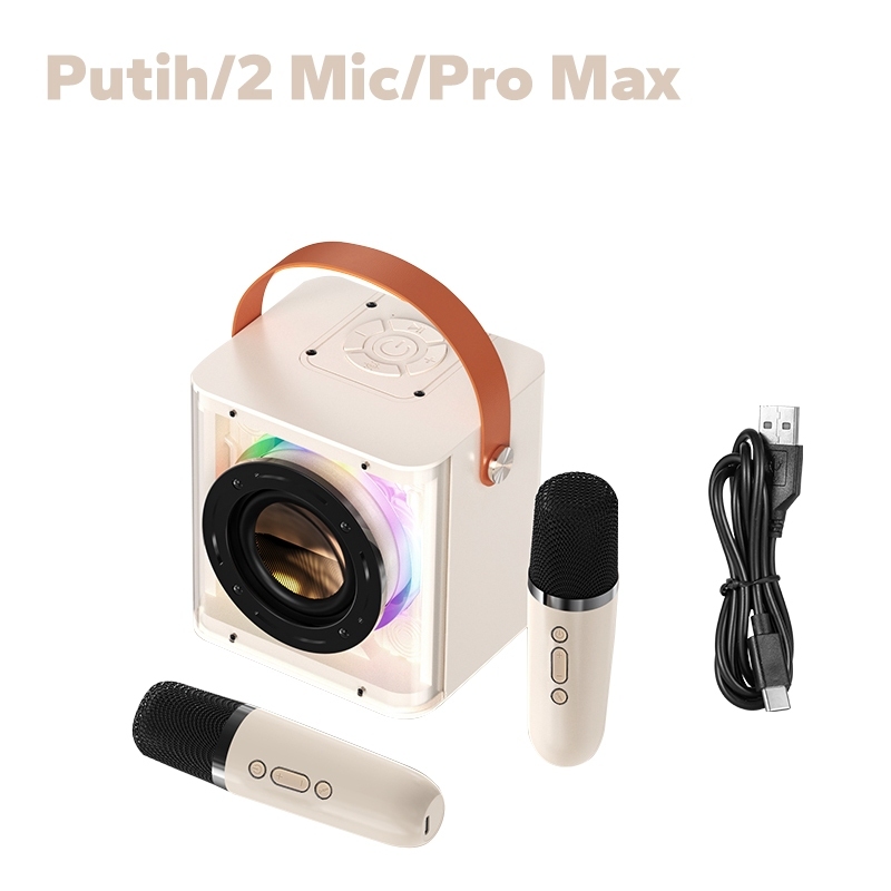 【PRO MAX BASS】Speaker Bluetooth Karaoke With Wireless Dual Mic Portable ...
