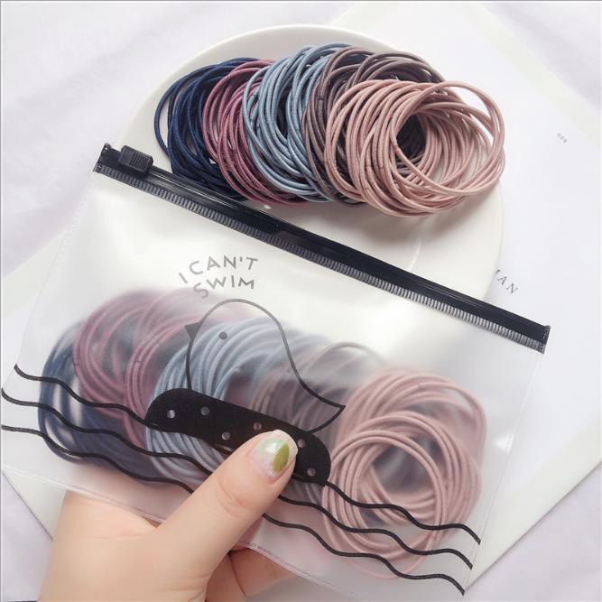 [HCM][Kèm Túi Zip] Túi thun (chun) cột tóc nhiều màu Thun Buộc Tóc