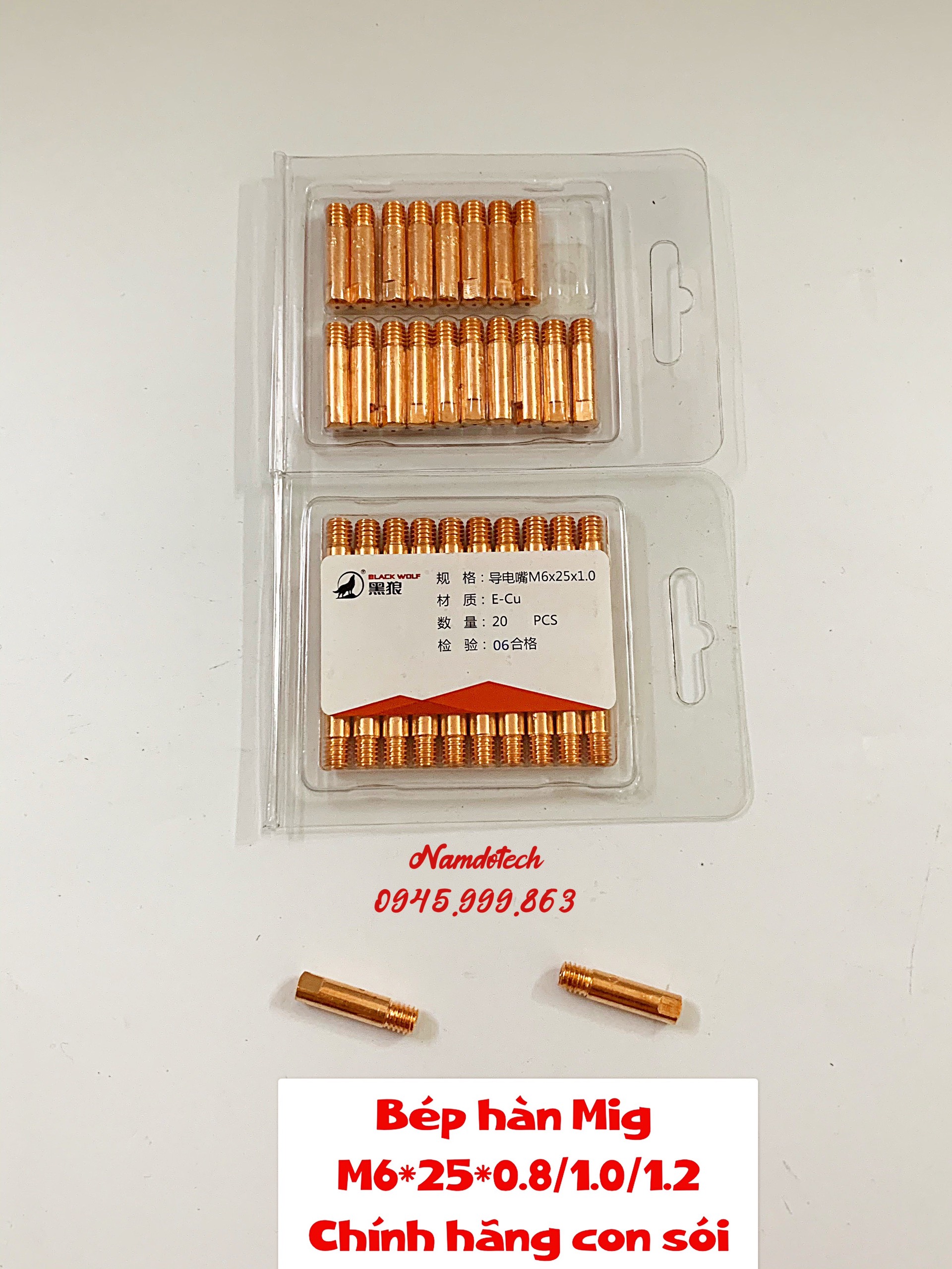 Bép Hàn Mig Con Sói Chính Hãng M6*25*0.8/1.0/1.2