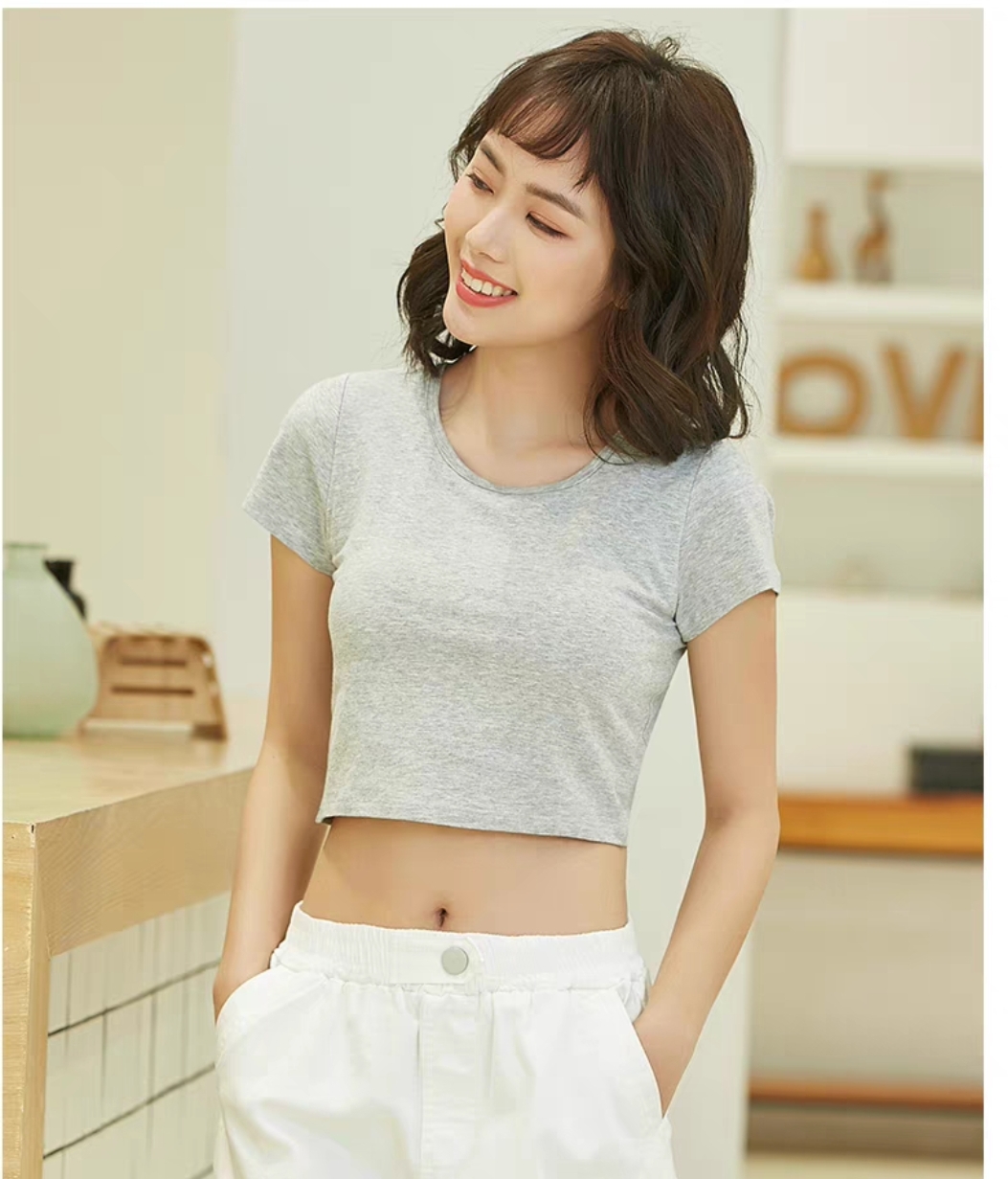 Áo thun Nữ Croptop Ctton bozip Siêu mát