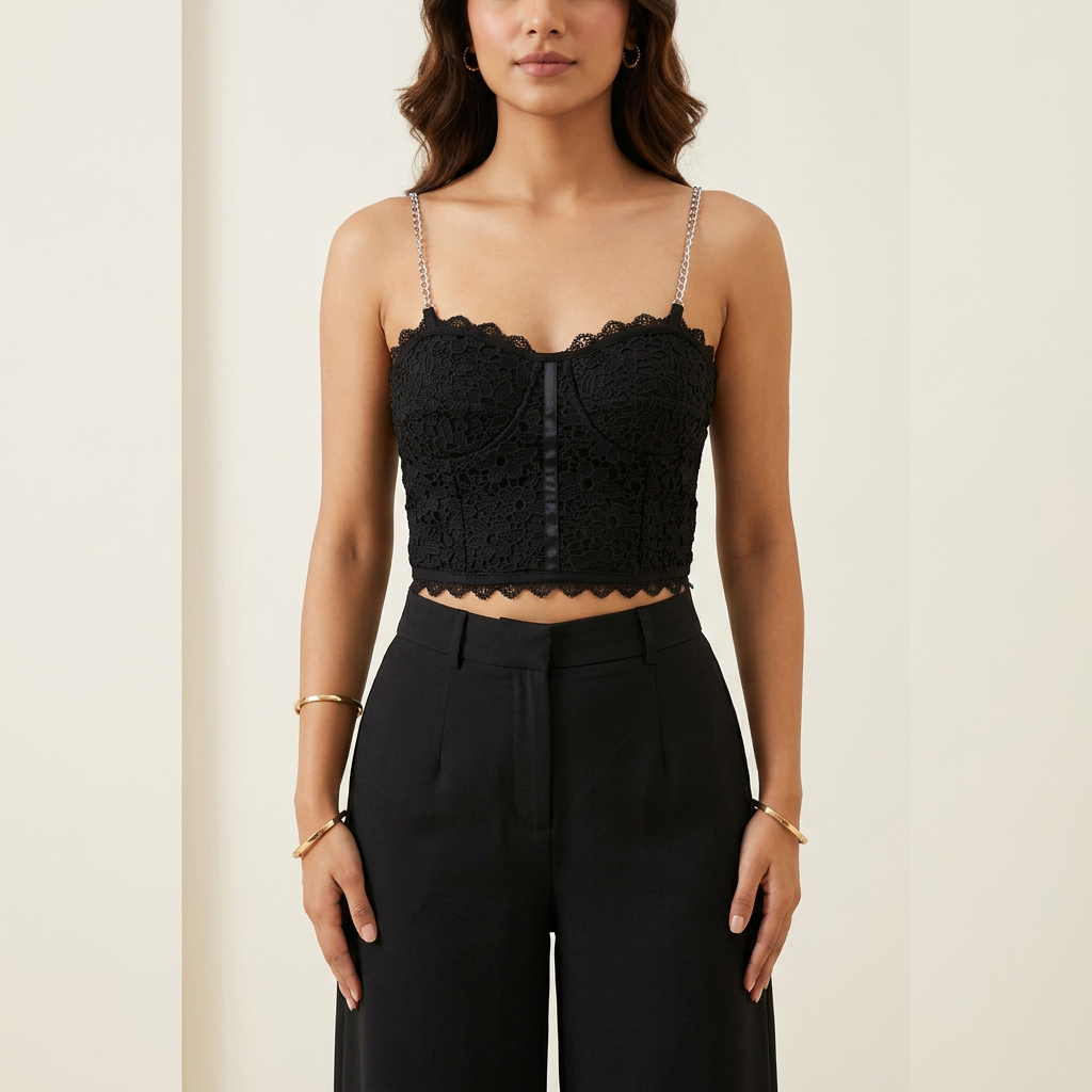 Chain%20Strap%20Front%20Design%20Padded%20Camisole%20Top%20With%20Elastic%20Back%20line%20-%20Image%202