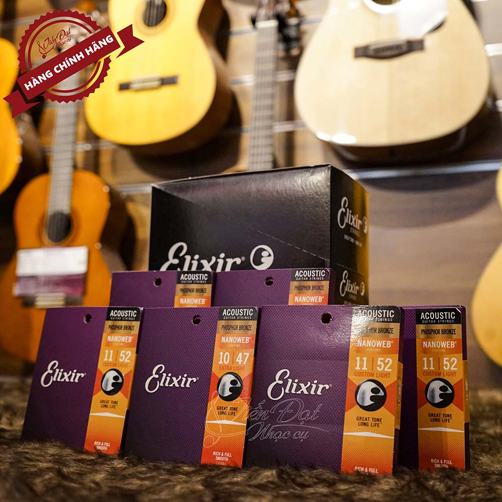 Dây Đàn Guitar Acoustic Elixir Cao Cấp | Chất Âm Đỉnh | ELIXR 10-16002, ELIXIR 11-16027, ELIXIR 12-16052