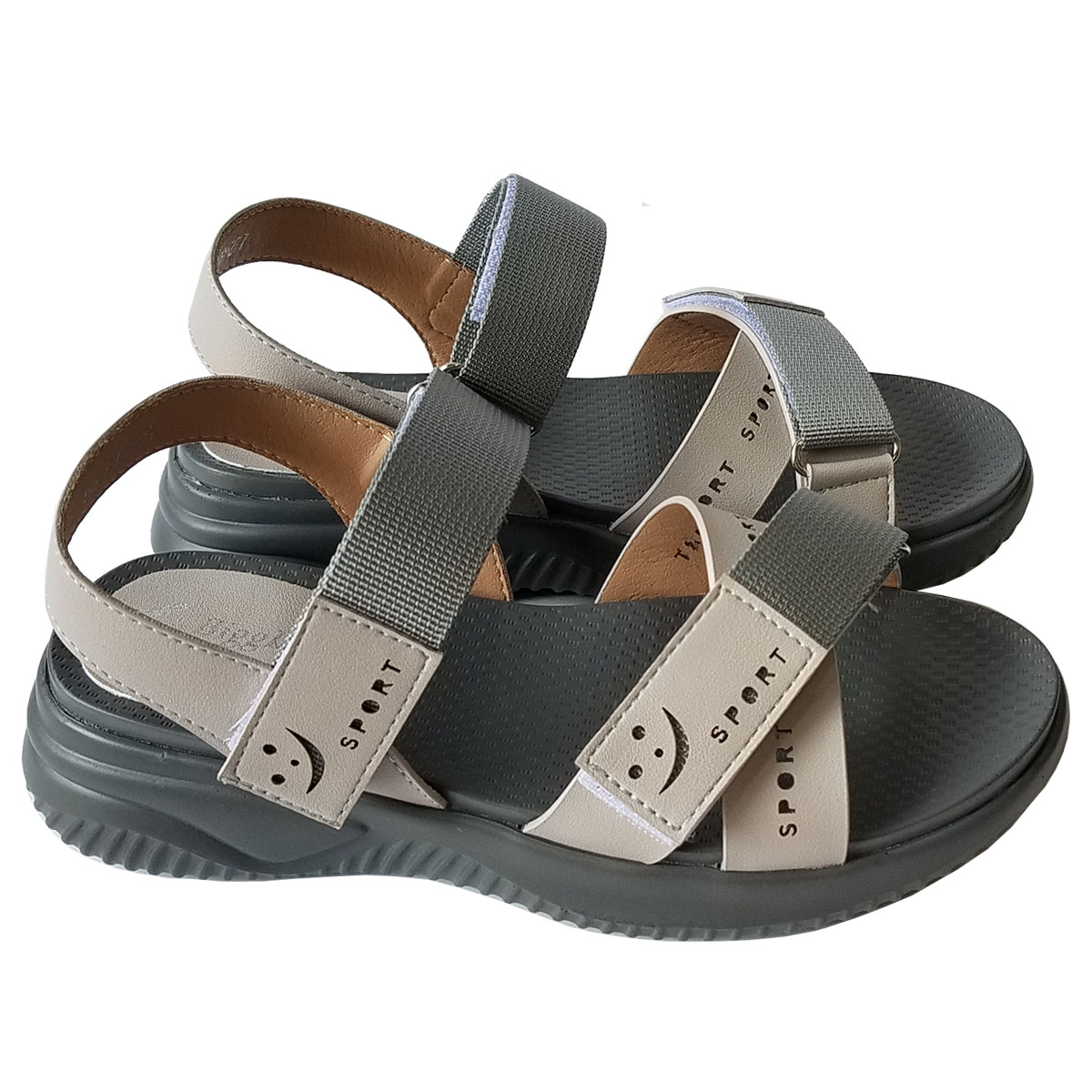 Giày sandal nữ da bò thật BIGBEN cao 4,5cm SDN86