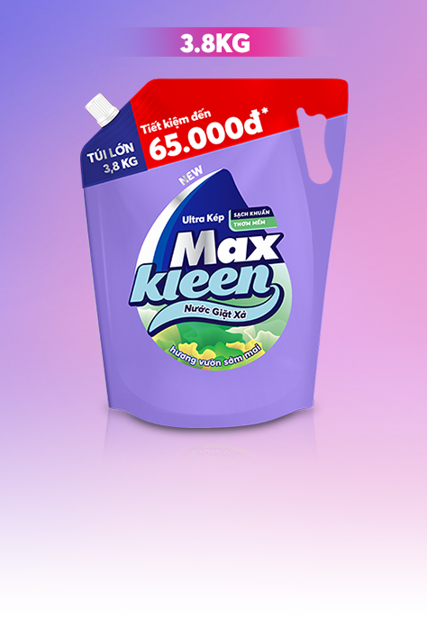 (HCM) NƯỚC GIẶT XẢ MAX KLEEN TÚI 3.8L (3 HƯƠNG)
