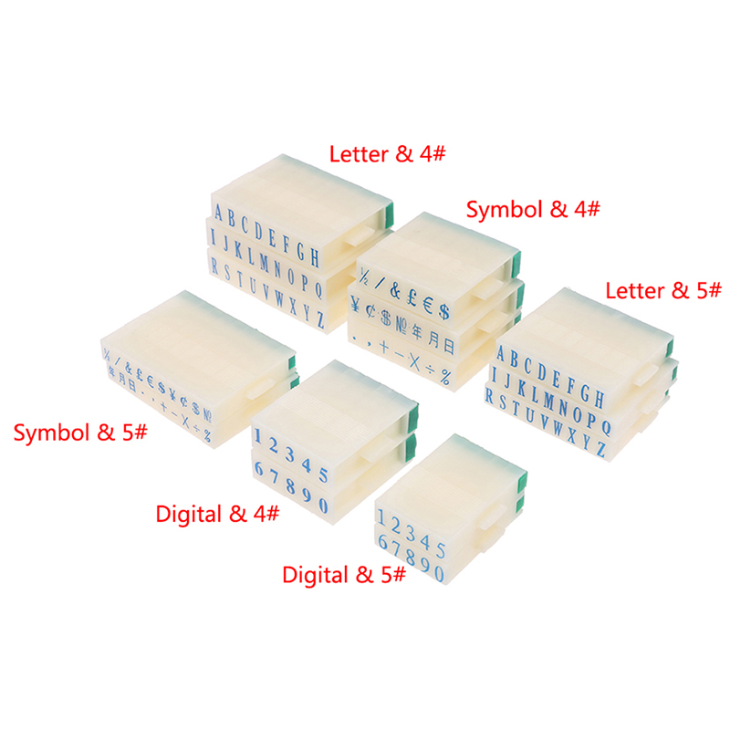 Paper Letter Stamp Digital Number Symbol Seal Chapter Combination Ink Print. 