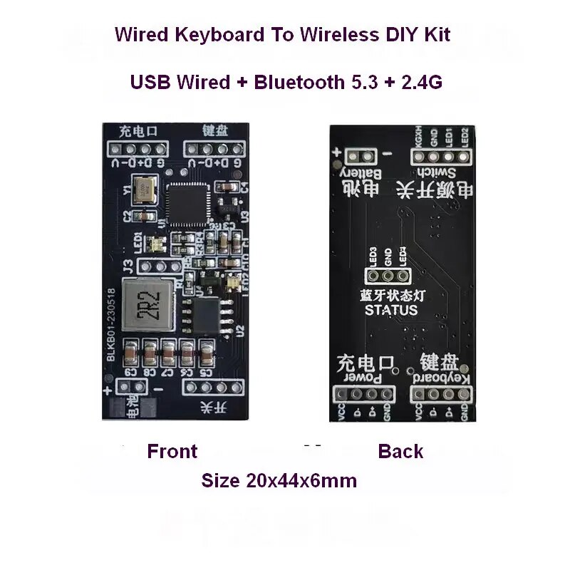 【100%-New】 2.4g And Bluetooth 5.3 Wireless Converter Usb Wired Keyboard To Bluetooth Wireless Adaptor Adapter Diy