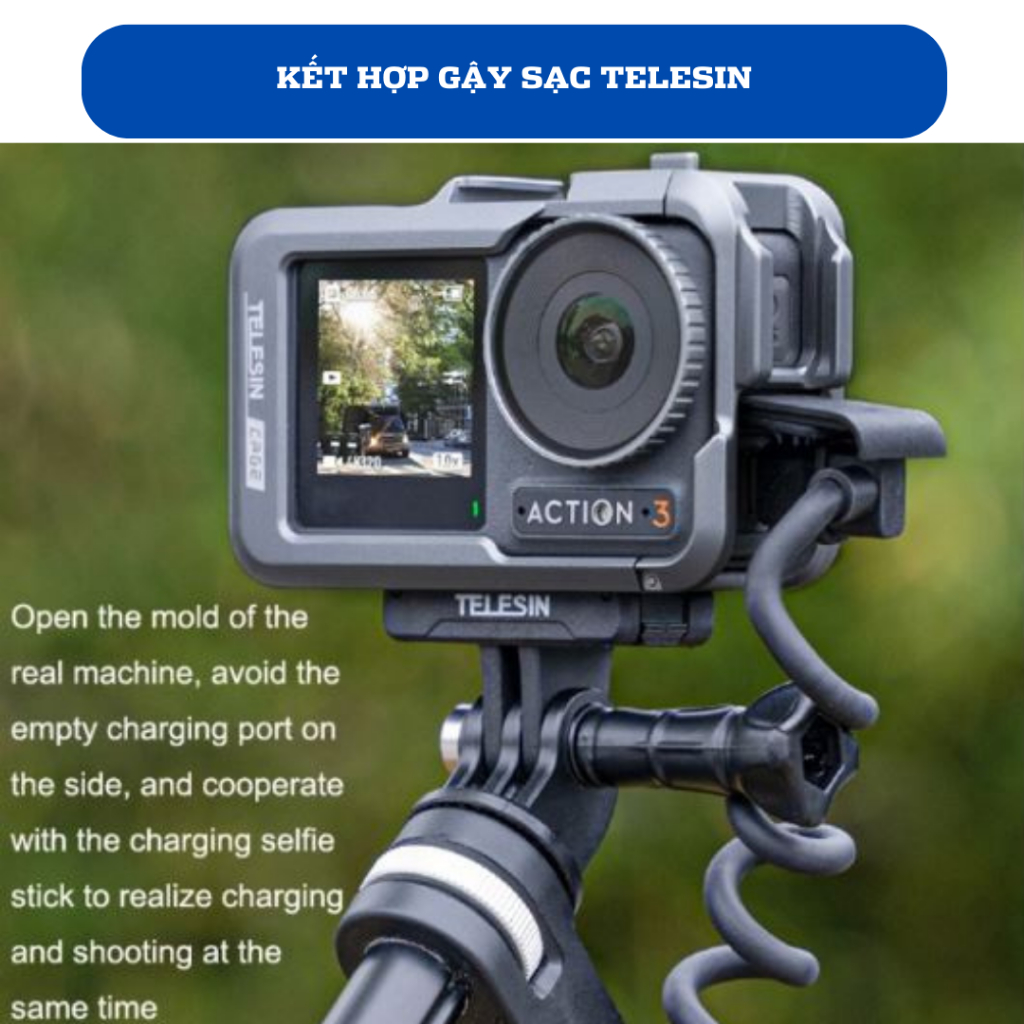 Khung hợp kim nhôm TELESIN bảo vệ Dji OSMO ACTION 3 4 Chuyên Dụng, cứng cáp