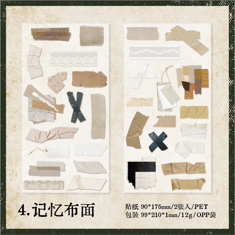 ENWEI 2 Pcs Vintage Journal Stickers Waterproof Paper Sticker Paper Scrapbooking Material Scrapbook Kit