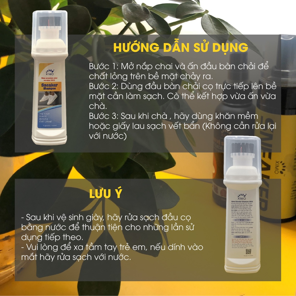 Chai vệ sinh giày Ximo Sneaker Shampoo 100ml