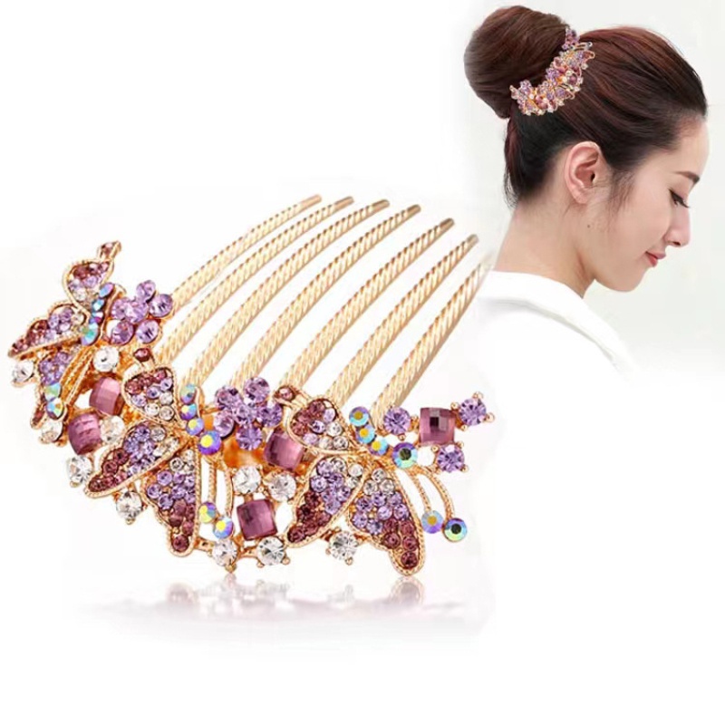 Kẹp búi tóc đính đá kiểu Hàn Quốc-INTL