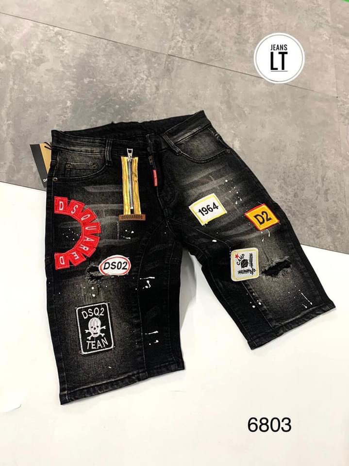 QUẦN SHORT JEAN NAM ĐEN RÁCH CAO CẤP ĐẸP MẪU MỚI HOTQUẦN JEAN NAM NGẮN THÊU LOGO NHIỀU MẪU 28/06
