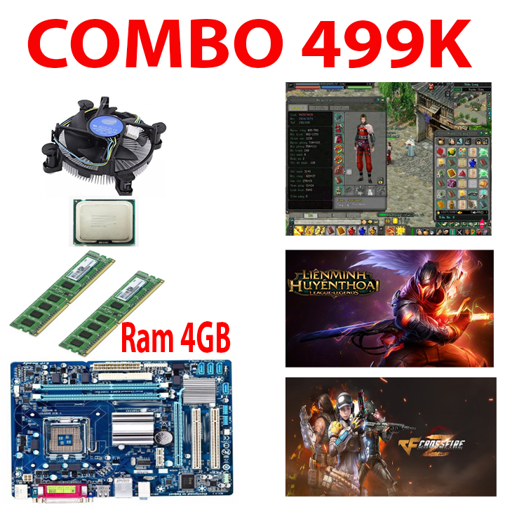 Combo Main G31 + Cpu + Ram + Quạt chơi game test kỹ mọi chức năng chạy