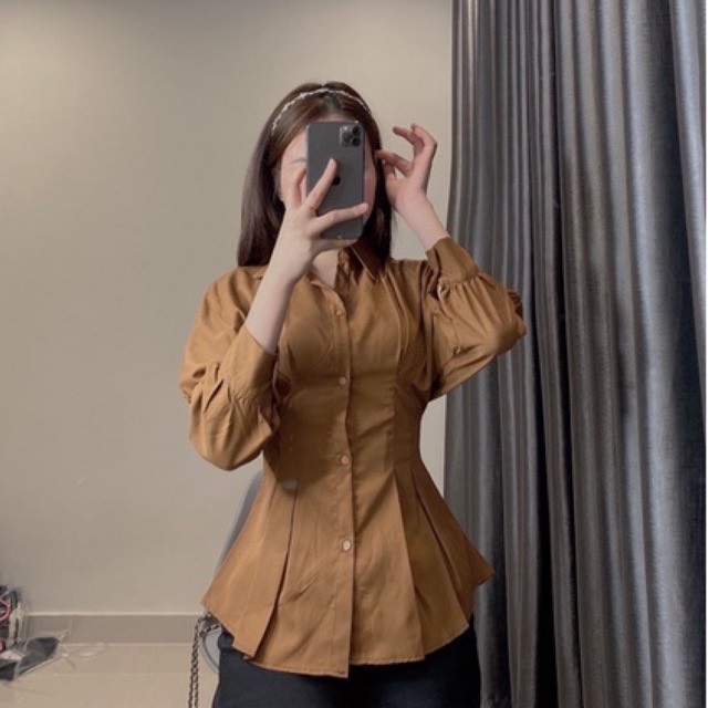 [Ảnh thật/Video] ÁO SƠ MI CHIẾT EO TÔN DÁNG ÁO SƠ MI TRẮNG KHÔNG NHĂN