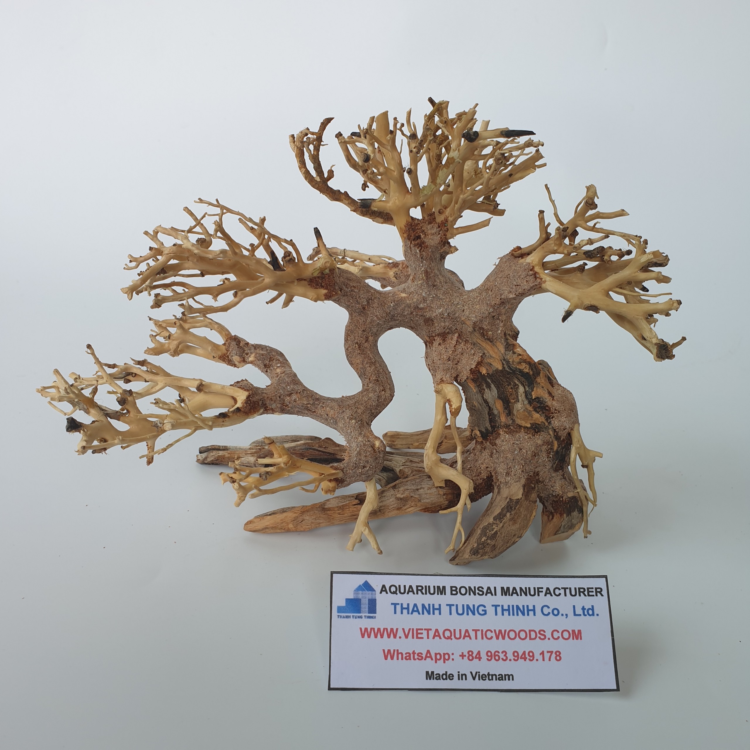 Cây gỗ lũa bonsai thủy sinh trang trí bể cá cảnh size 20x15cm/ aquarium bonsai driftwood no.55