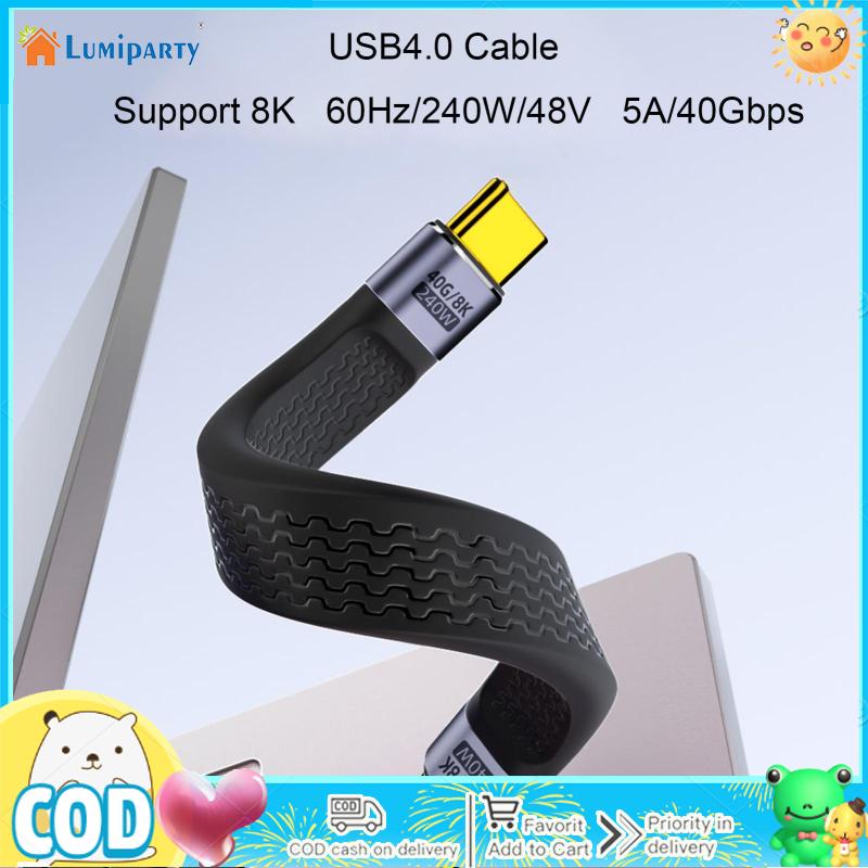 USB C To USB C Cable 13CM Short 240W USB 4.0 Fast Charging Cable 40Gbps Data Transmission Flat FPC Design Data Cable