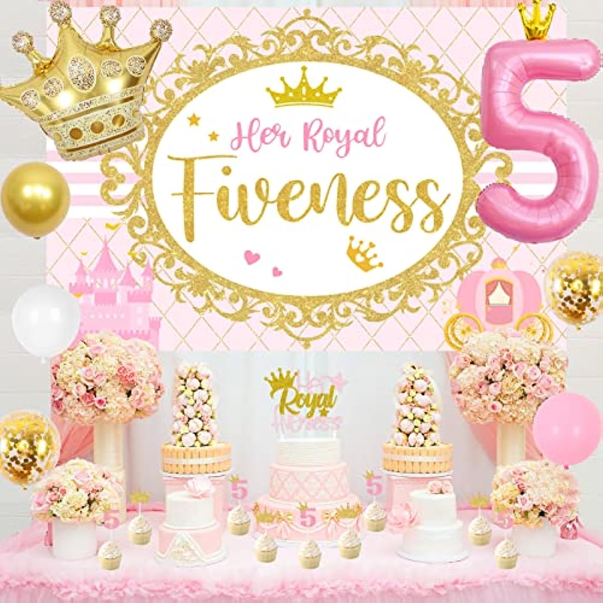 Her Royal 5ness Cake Topper Princess 5th Birthday Party 