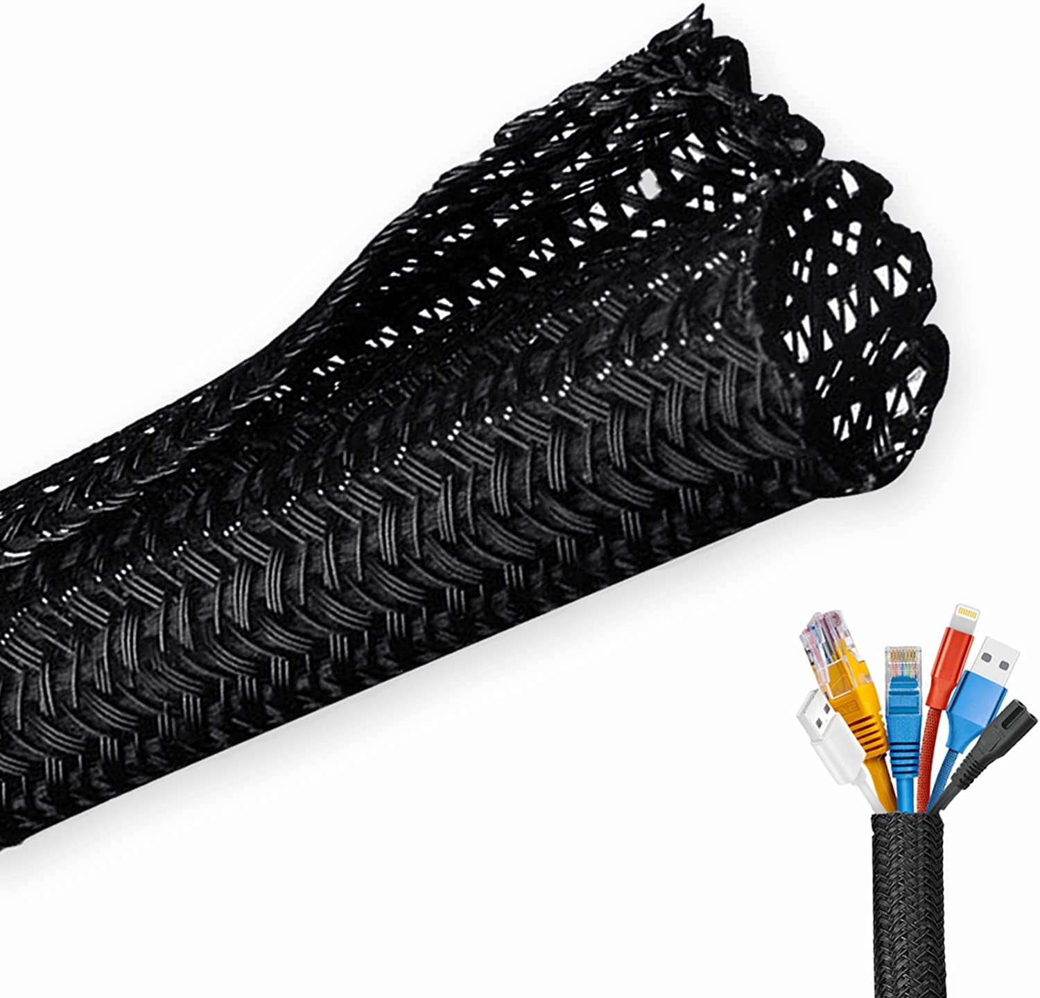 Excellent 1/3M Expandable Sleeving Self Close Braided PET Insulate Cable  Sock Tube Loom Split For Pipe Line Organizer Wire Wrap Protection DL  Ltg3925 Se1511