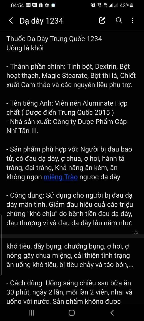 Combo 10 hộp dạ dày 1234