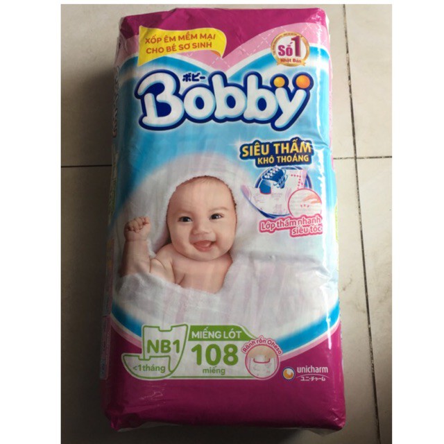 Miếng lót sơ sinh Bobby Newborn 1 - 108 miếng