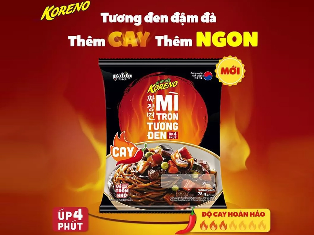 Mì Trộn Tương Đen Cay Koreno Gói 78g