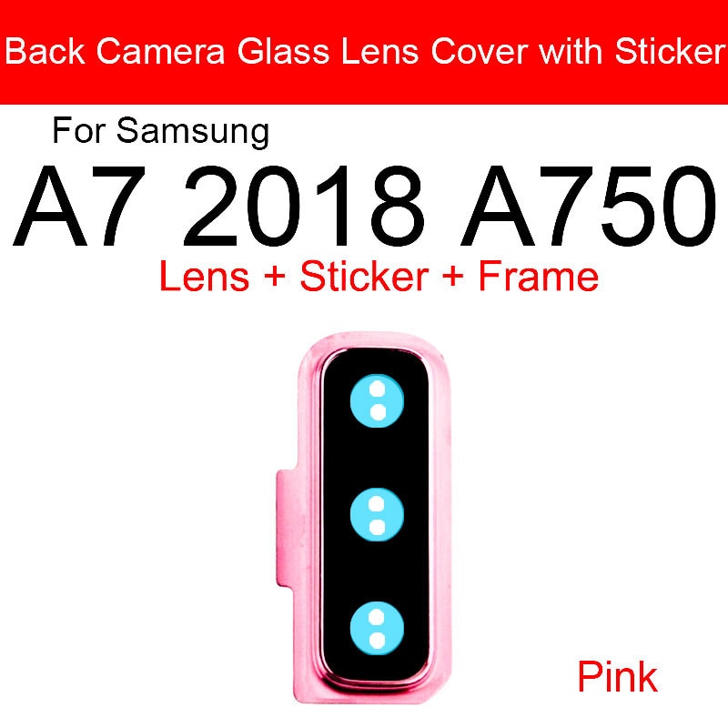 Back Rear Camera With Sticker For Suitable For Samsung Galaxy A7 2018 A750 Camera Glass Cover Frame Holder Replacement Repair Parts