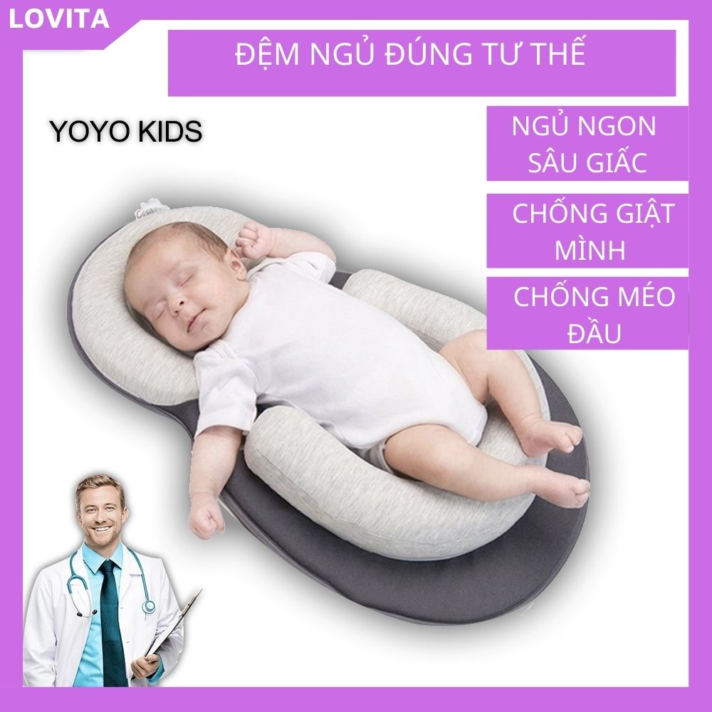 Nệm ngủ cho bé sơ sinh AKITA YOYO KID D11 giúp bé ngủ ngon sâu giấc