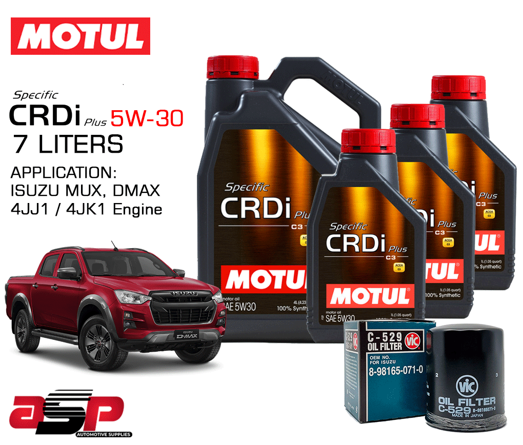 Motul Specific CRDI Plus 5W30 Fully Synthetic Diesel Oil 7 Liters Bundle with VIC Oil Filter For