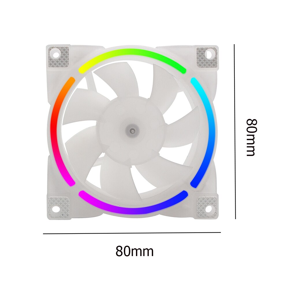 80mm PC Computer Case Fans Ultra Silent LED Coo Noise 4Pin PWM 5V 3Pin ...