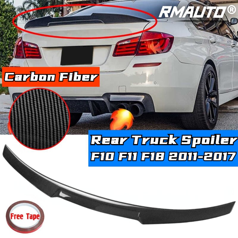 F10 Spoiler Real Carbon Fiber M4 Style Trunk Wing Body Kit For BMW