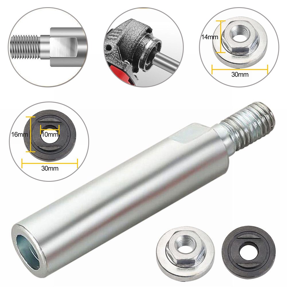 1/3 PCS Silver Angle Grinder Extension Connecting Rod M10 Thread Adapter Extension Shaft