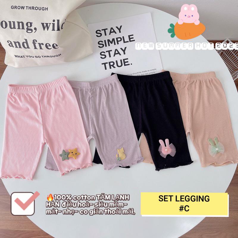 Set 4 quần legging lửng hàn quốc cho bé