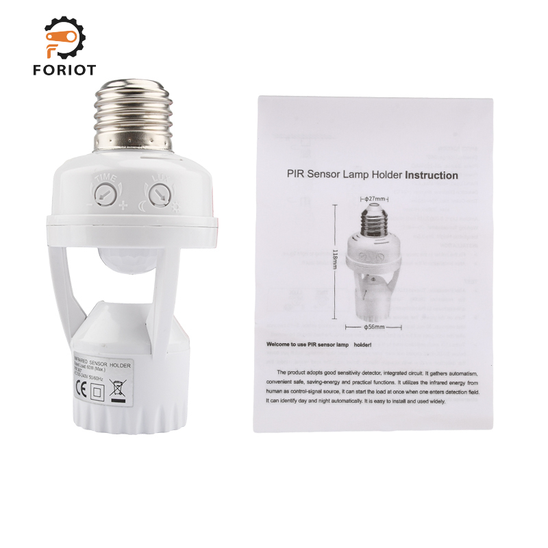 Foriot cảm biến chuyển động ổ cắm đèn thông minh vít trong ánh sáng bóng đèn ổ cắm E27 đèn cảm biến chuyển động Bóng đèn đèn tự động điều khiển cho nhà để xe