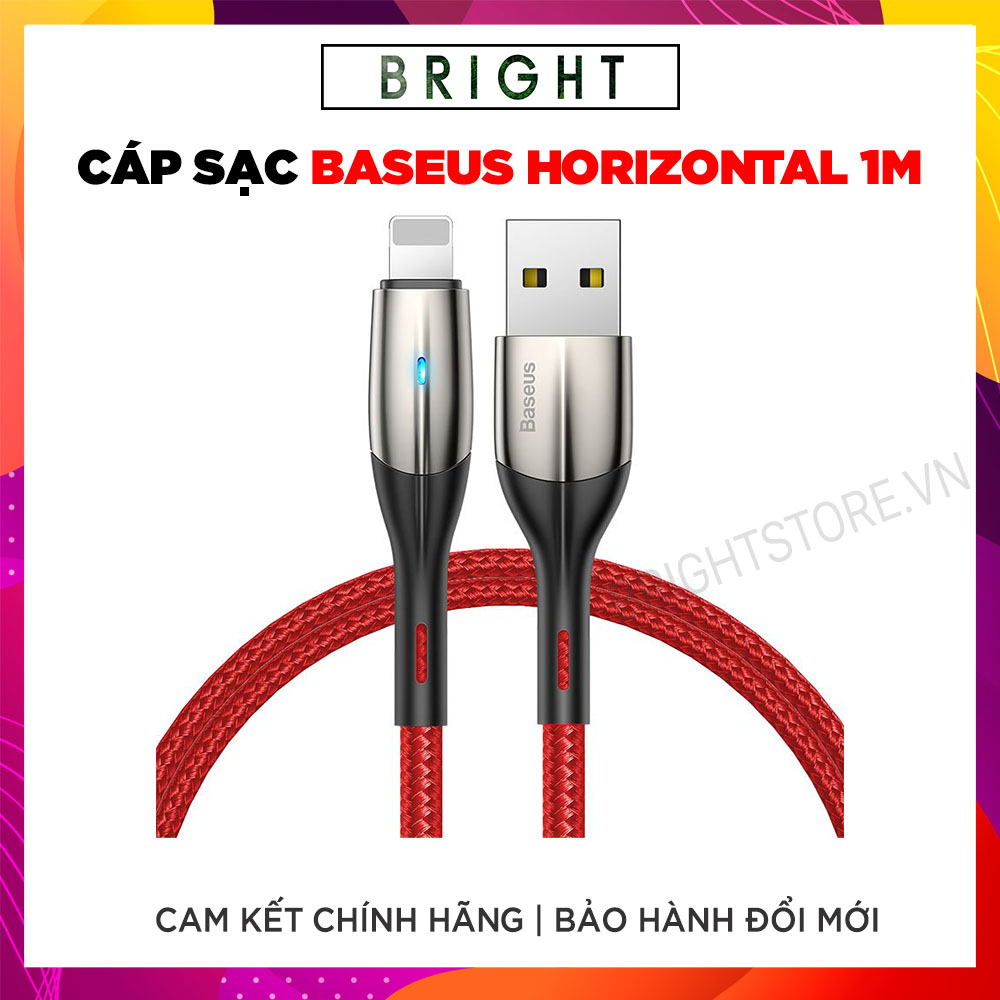 Cáp sạc và truyền dữ liệu tốc độ cao Baseus Horizontal Data Lightning cho iPhone iPad ( 2.4A,Indicator Lamp,Fast Charing)