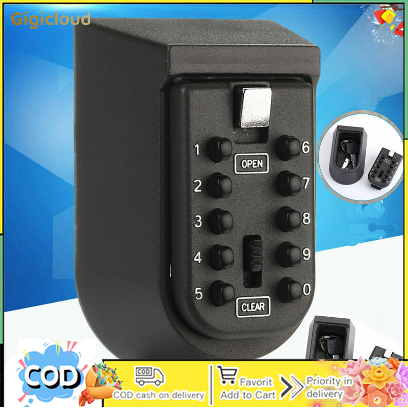 Key Lock Safe Box Outdoor Storage Box With Code Weatherproof Aluminum Alloy Password Security Case