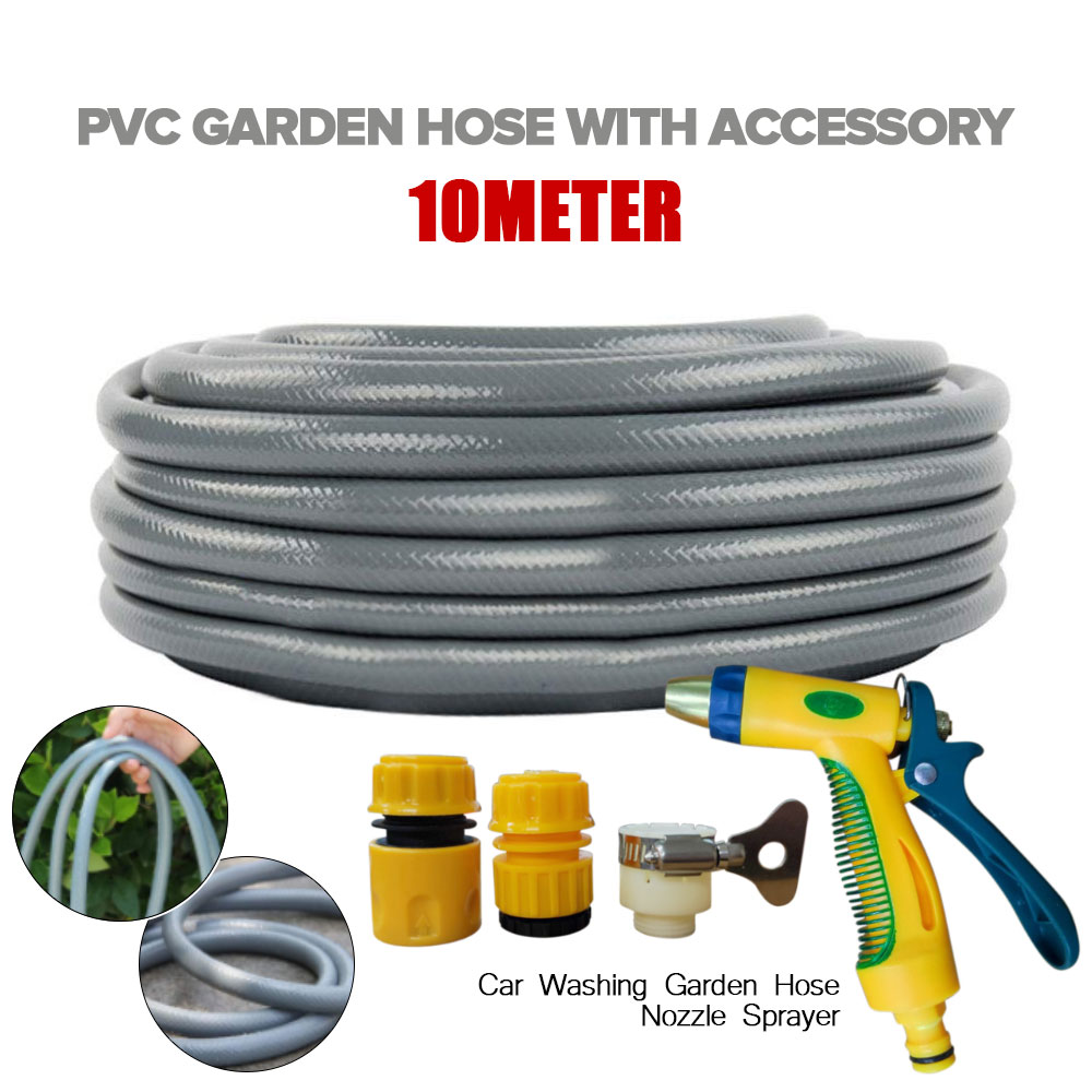 Heavy Duty Meter PVC Garden Hose for Gardening and Cleaning with Free Water Hose Nozzle Hose