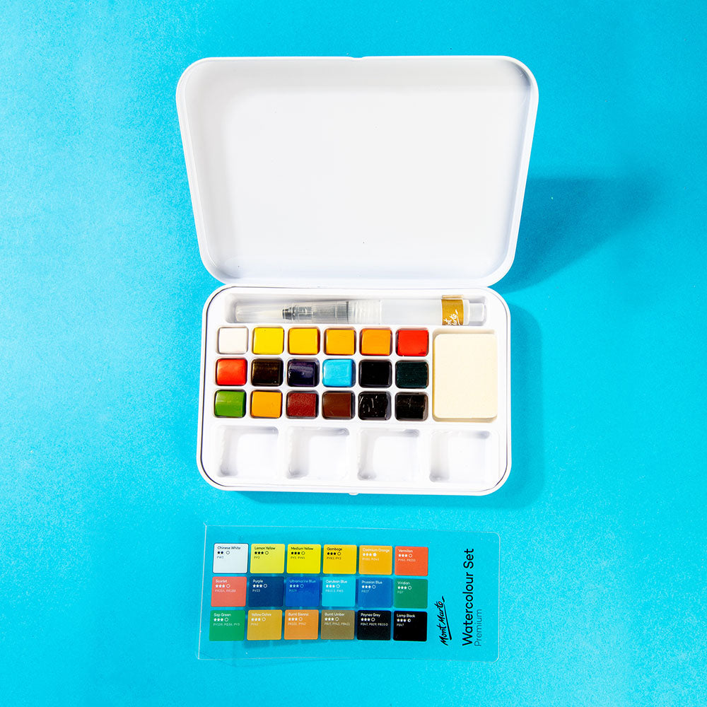 Mont Marte Watercolor Set In Tin 21pc.