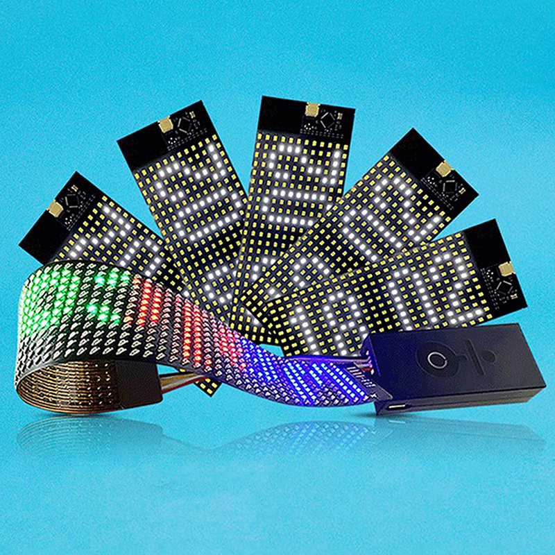 LED Pixel Soft Display Programmable LED Screen Night Light APP Control DIY Text Pattern Animation for Car Window, Store, Game Leima. 