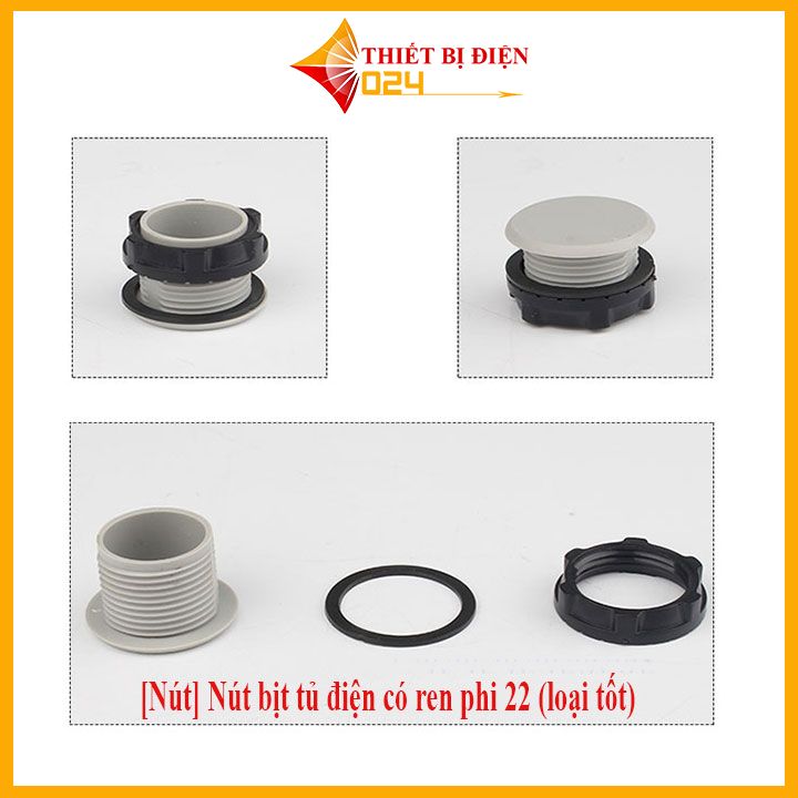 Nút bịt tủ điện có ren phi 22 ,phi 16,phi 30 mm (loại tốt) túi 10 cái