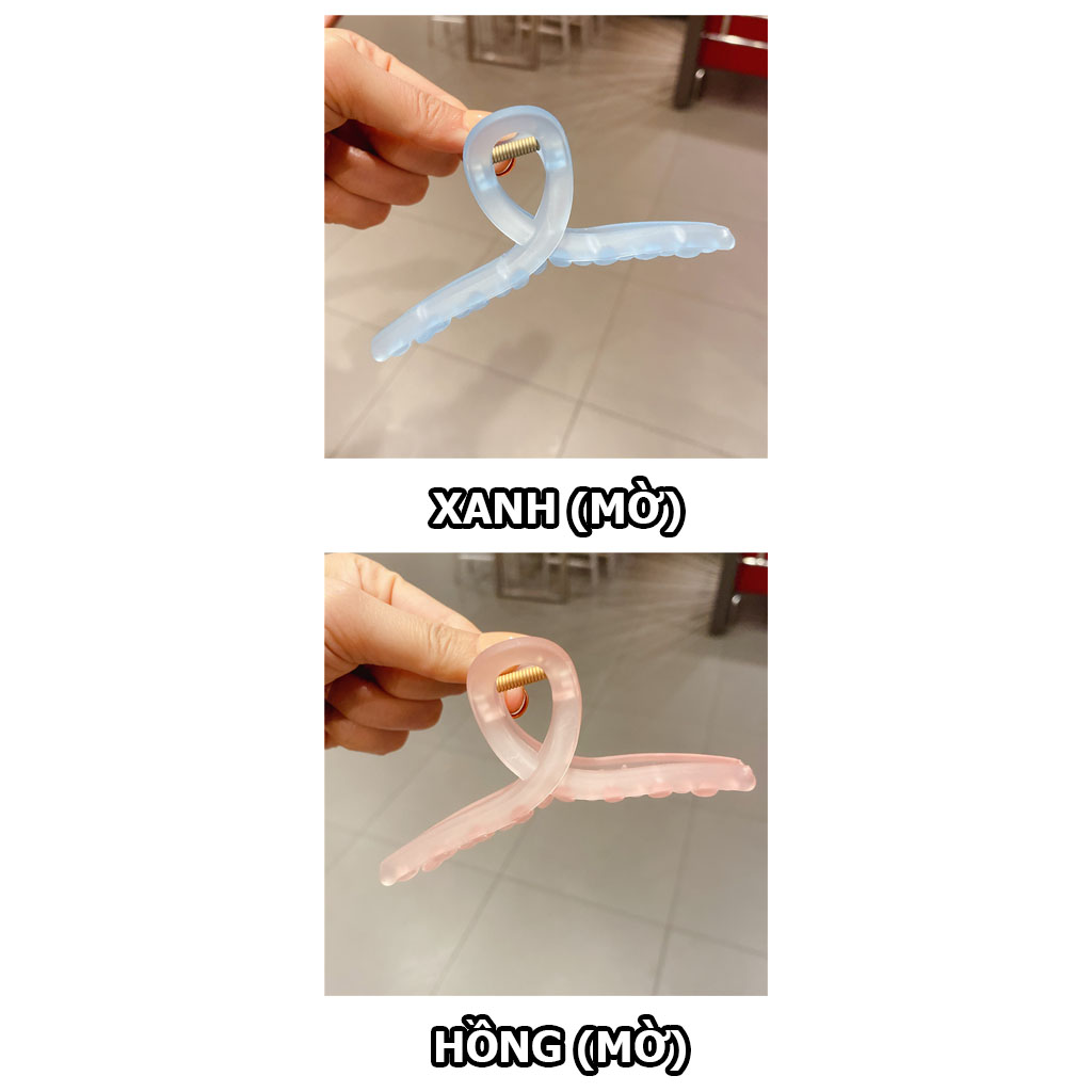 Kẹp tóc càng cua nữ dài màu thạch style Hàn Quốc
