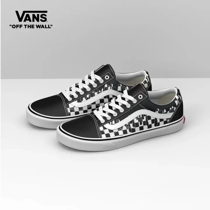checkerboard vans with drip