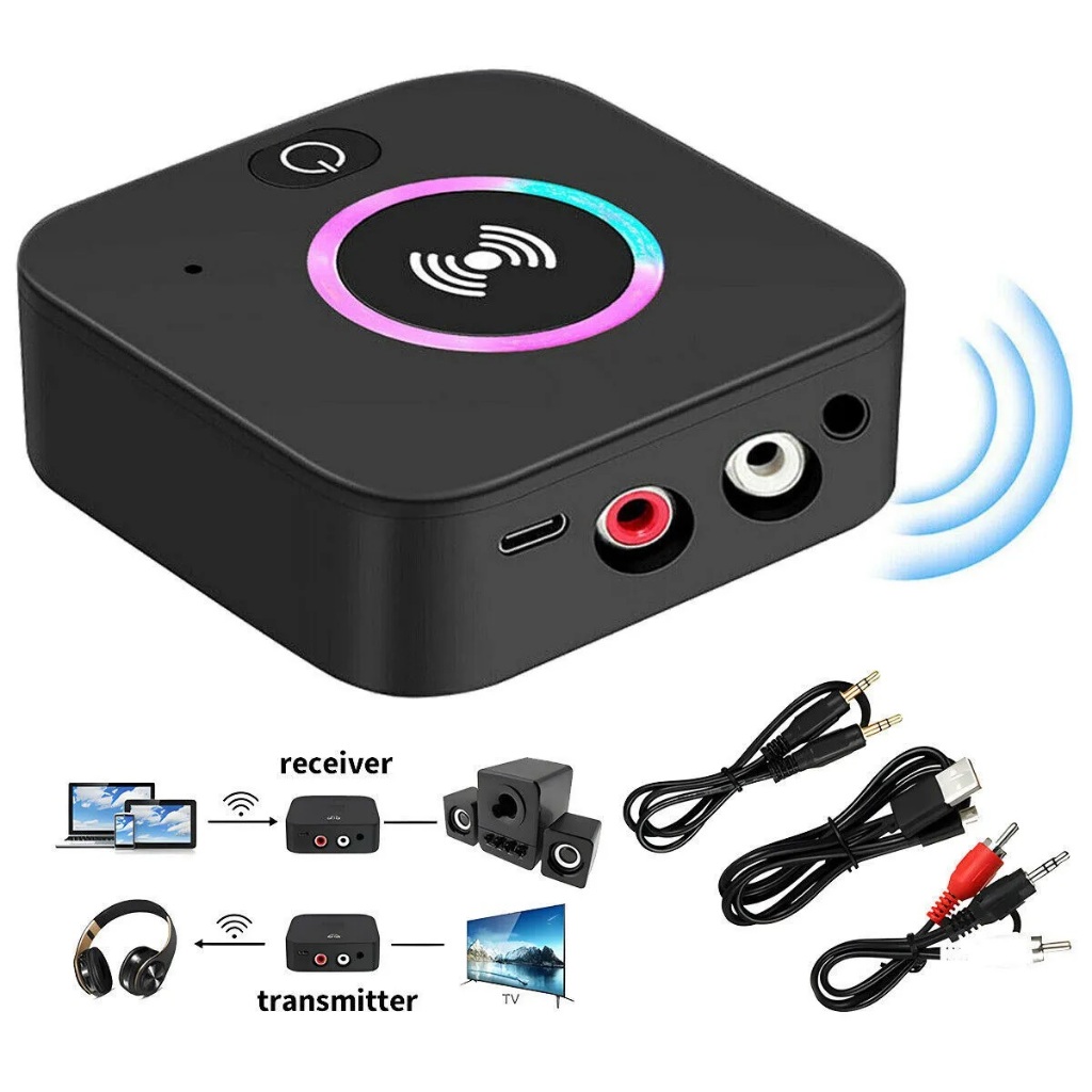 Bộ thiết bị thu bluetooth 5.0 nhận âm thanh không dây NFC H16 phát cho loa amly loa xe hơi-Hàng mới