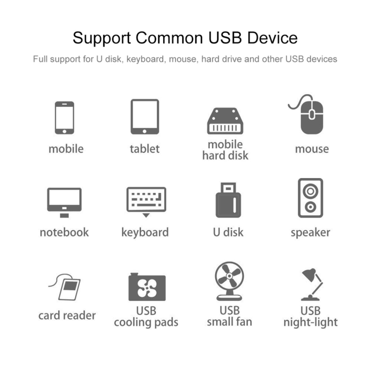 4 Ports USB 2.0 HUB, Cable Length: 30cm (iRepairParts)