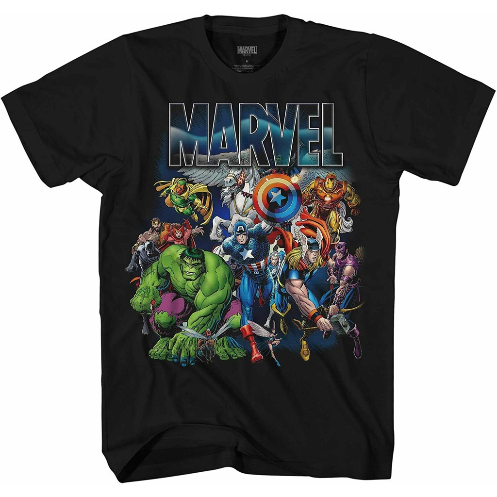 Marvel Superhero Collection T-shirt Black Short Sleeve Top