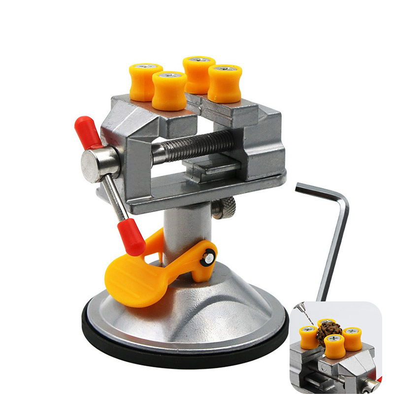 mini vice vice 360 degree rotatable vice mini walnut clamping tool suction-cup